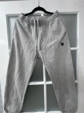Alphalete Men’s Large Gray Fleece Jogger Sweatpants Drawstring AS IS